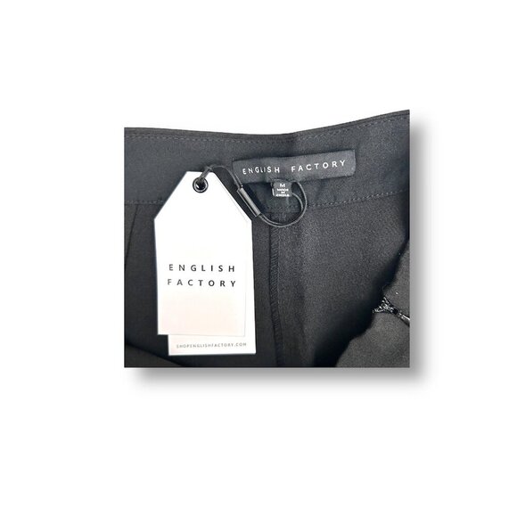 Anthropologie English Factory M Black Lace Up Skort Mini Preppy Whimsigoth Chic - Picture 7 of 8